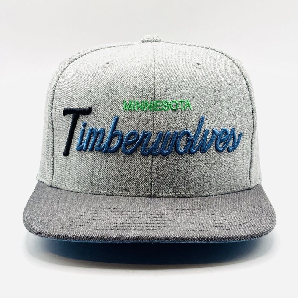 Minnesota Timberwolves SnapBack Hat Cap Wool Blend NBA Mitchell Ness Script